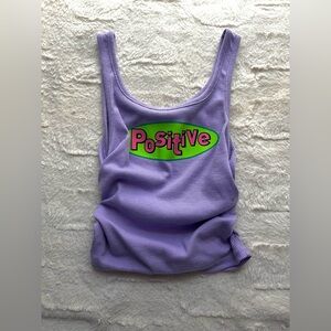 SHEIN Teen Girls 8-9Y Ribbed Knit Purple Positive Crop Top